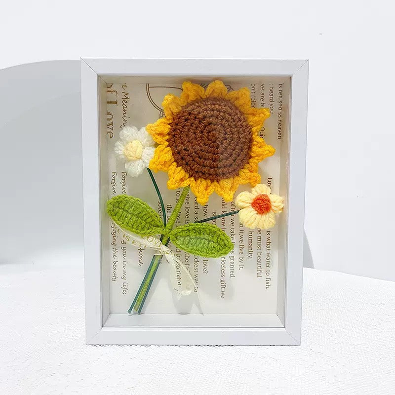 Hand-Knitted Flower in Flame