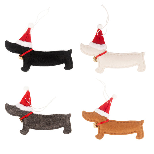 Christmas Dachshund Hanging Ornaments